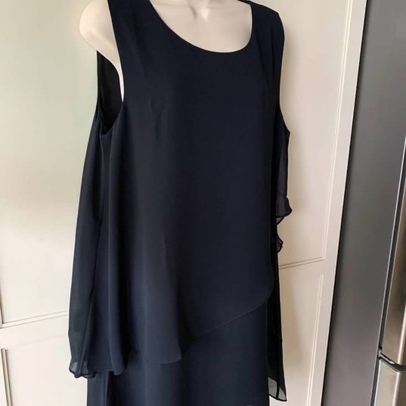 Soft Surroundings Black Sleeveless Chiffon Dress - Picture 3 of 4